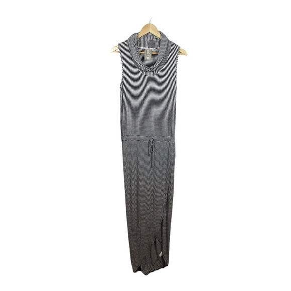 Anthropologie Dolan Sleeveless Cowl Neck Striped Maxi Dress Black/White Size S - Picture 3 of 10